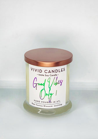 Good Vibes Only Vivid Candle✨Baja Cactus Blossom Scent ✨