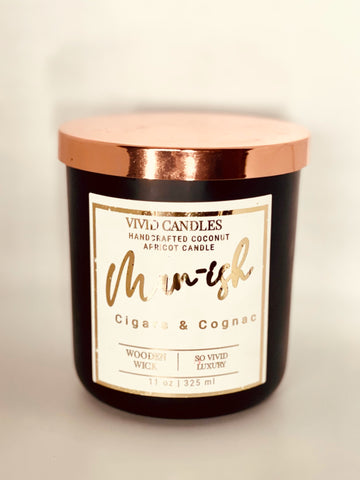 Man-ish Coconut Apricot Luxury Candle (Cigars & Cognac)